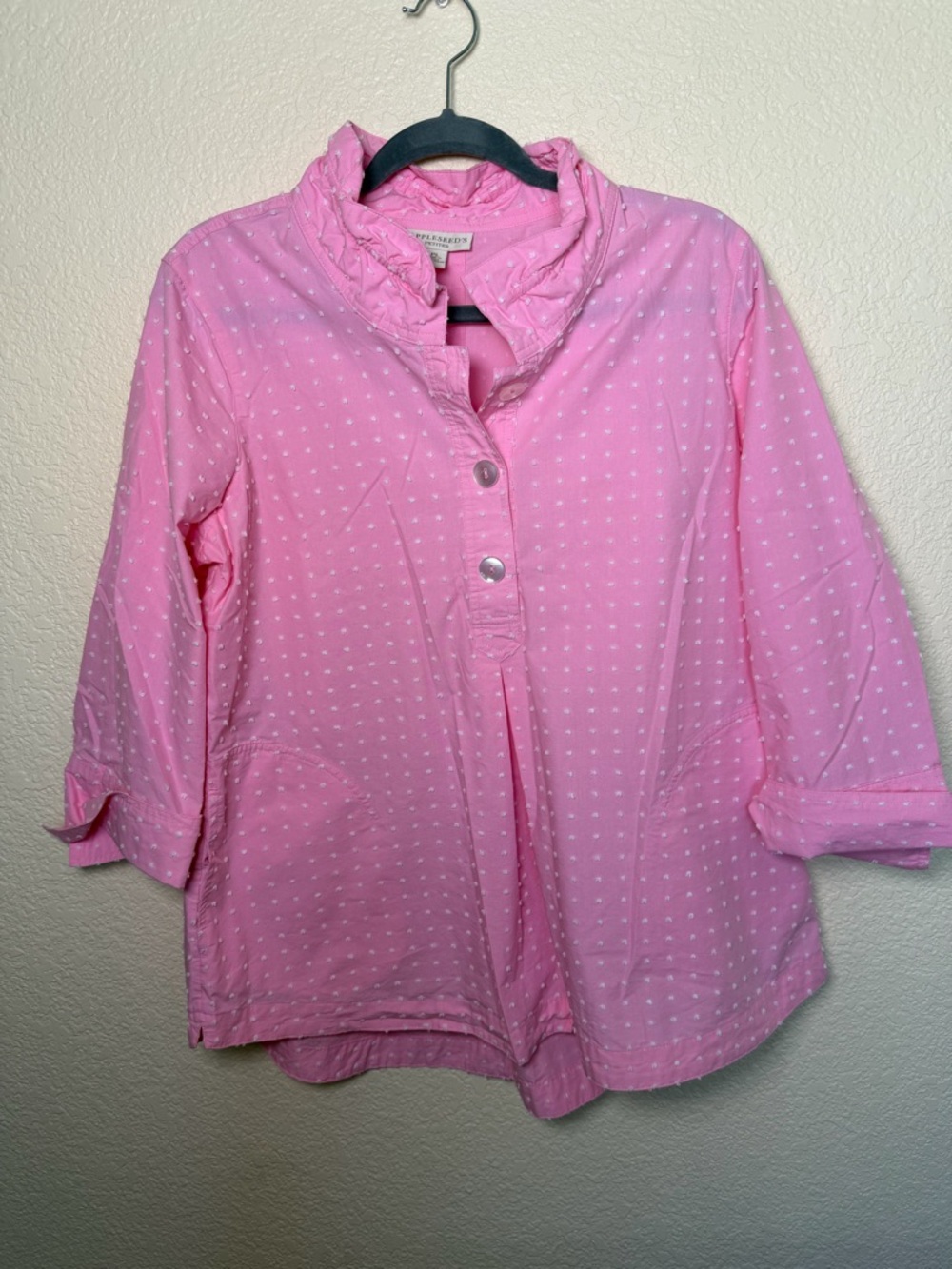 Appleseed's Pink Embroidered Blouse